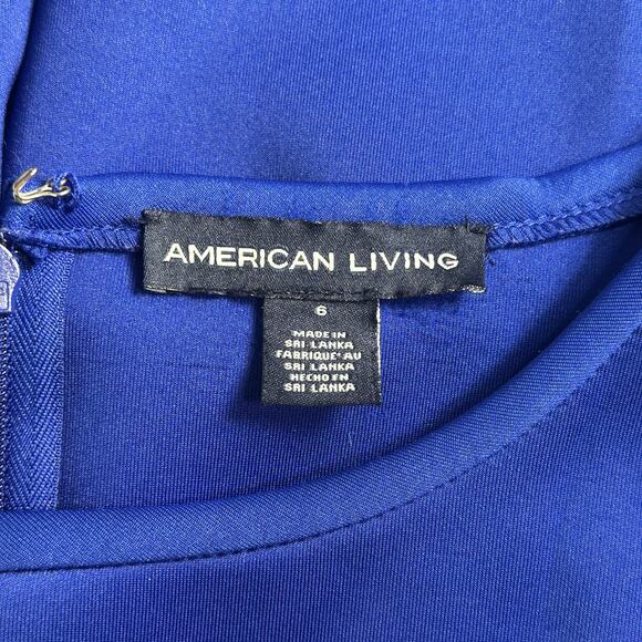 American Living Royal Blue Sleeveless Knit Dress Size 6 Fit & Flare Knee Length - Picture 7 of 13